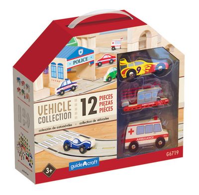 Guidecraft Wooden Vehicle Collection Set of 12