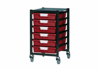 HANN Mobile metal tote tray rack