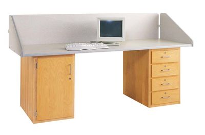 DIVERSIFIED WOODCRAFTS In-Line Two Base Workstation-24 Wt-190/215