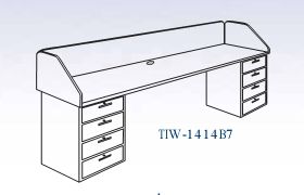 DIVERSIFIED WOODCRAFTS In-Line Two Base Workstation-24 Wt-230/215