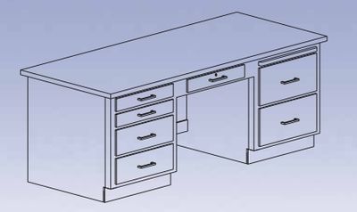 DIVERSIFIED WOODCRAFTS Instructor's Desk-41