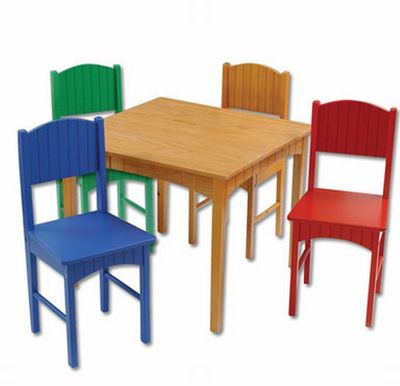 KIDKRAFT Nantucket Table & 4 Primary Chairs