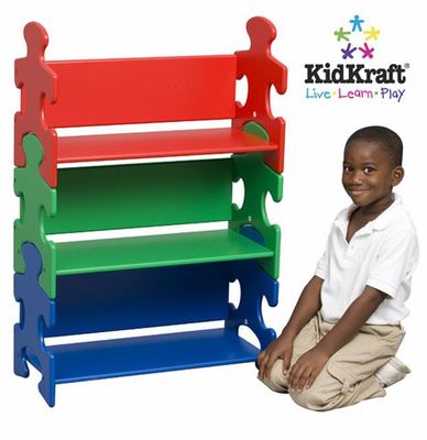 KIDKRAFT Puzzle Book Shelf - Primary - Click to enlarge