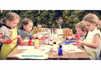 Kids Painting Outside