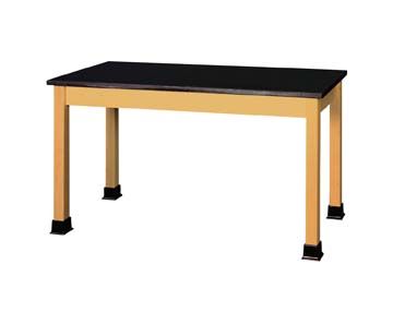 DIVERSIFIED WOODCRAFTS SHAIN Lab Table - plain - black plastic lam (Quick Ship)