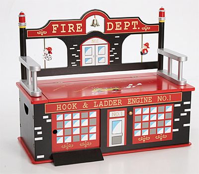 Levels of Discovery FIREFIGHTER TOY BOX BENCH
