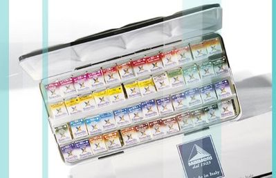 MAIMERIBLU WATERCOLOUR HALF PAN METAL BOX - Set of 48