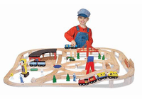Melissa & Doug Wooden Railway Set