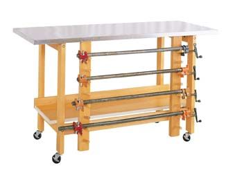 DIVERSIFIED WOODCRAFTS Mobile Glue & Stain Bench - wood