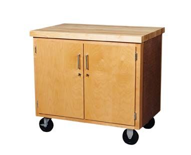 DIVERSIFIED WOODCRAFTS Mobile Storage Cabinet - 2 doors
