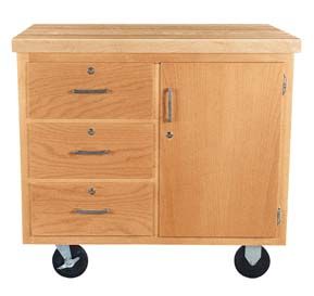 DIVERSIFIED WOODCRAFTS Mobile Storage Cabinet - 3 drawers/1 door