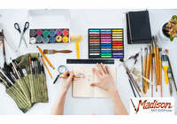 Monday Plan with art supplies on desk