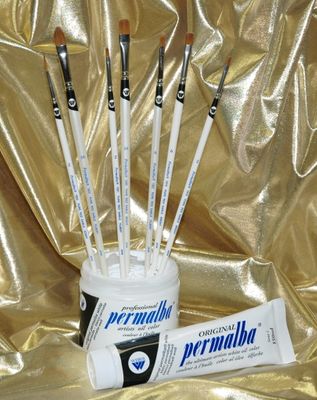 Permalba Oil Brush Pure Red Sable Set of (7)