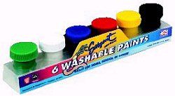 Sargent 6 WASHABLE PAINTS (6 jars .75 fl.oz. each)