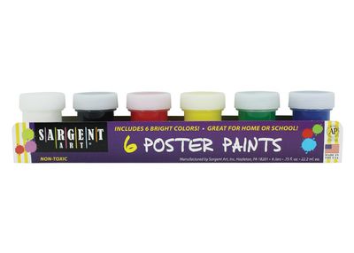 Sargent Art 6 Poster Paint Set (.75oz. each) - Click to enlarge
