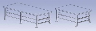 DIVERSIFIED WOODCRAFTS Sheet Metal Bench - metal w/0 plates