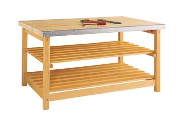 DIVERSIFIED WOODCRAFTS Sheet Metal Bench - wood w/0 plates