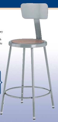 DIVERSIFIED WOODCRAFTS Steel Stool w/ Backrest - 30" High