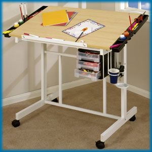 Studio Designs Deluxe Craft Station (White / Maple) - Click to enlarge