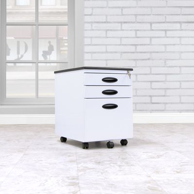 Studio Designs MOBILE FILE CABINET (WHITE/BLACK) - Click to enlarge