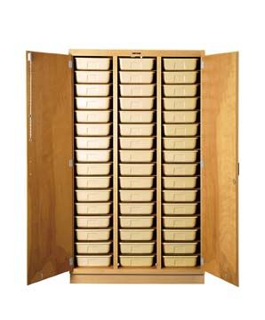 DIVERSIFIED WOODCRAFTS Tote Tray Cabinet - 48 trays