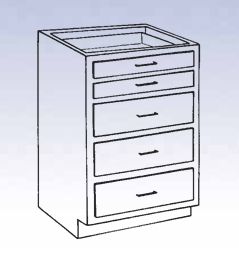 DIVERSIFIED WOODCRAFTS Wood High Base - 2 small/3 large drawers