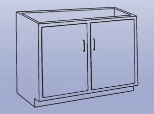 DIVERSIFIED WOODCRAFTS Wood High Base - double doors