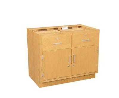 DIVERSIFIED WOODCRAFTS Wood Low Base - 2 drawer/double doors-20
