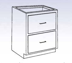 DIVERSIFIED WOODCRAFTS Wood Low Base - 2 file drawers