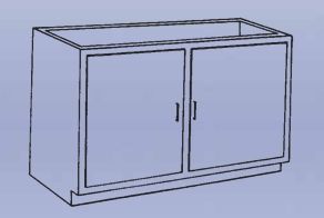 DIVERSIFIED WOODCRAFTS Wood Low Base - double doors-20
