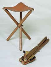 RICHESON Wood Stool Leather Seat