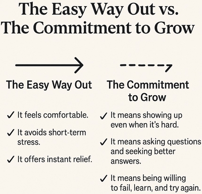 Easy way out or commitment