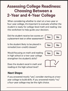 Deciding between a 2-year and 4-year path