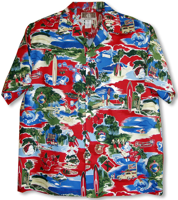 mens christmas hawaiian shirt