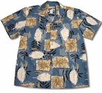 Waimea Casuals - Paradise Woody Green Cotton Men's Hawaiian Shirt