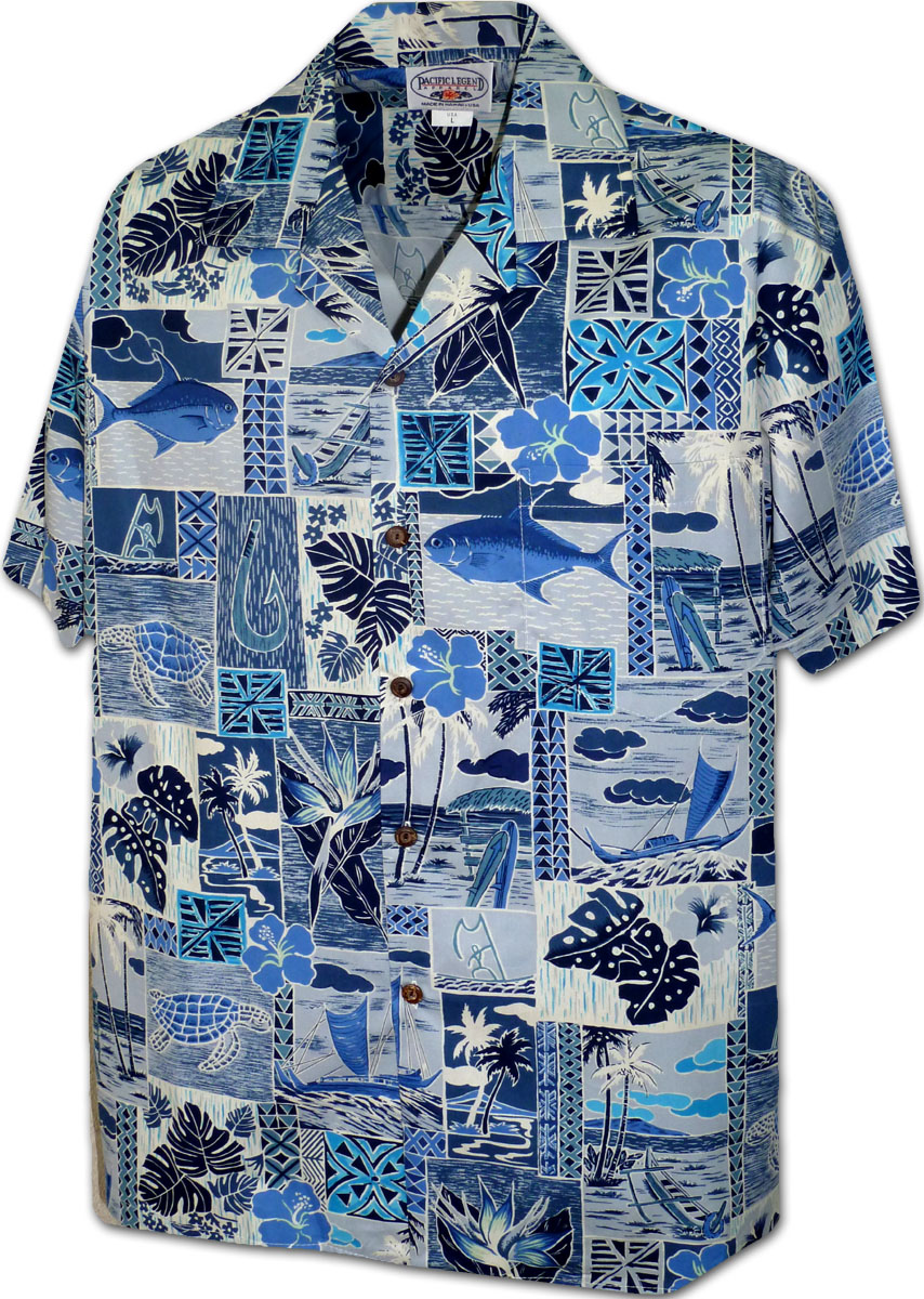 Cotton Poplin Niihau Men's Hawaiian Shirt