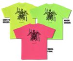 Tribal Turtle Neon Colors 50% Cotton Poly Mix Tee Shirt