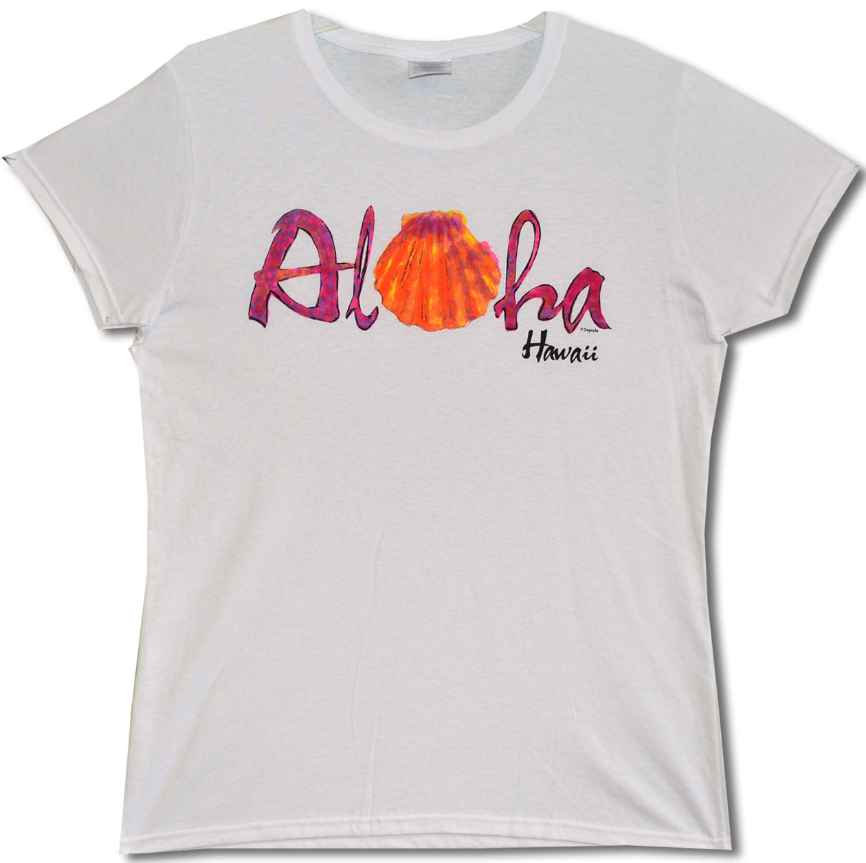 Women's Aloha Shell Cotton Maui, Hawaii, Kauai Tshirt