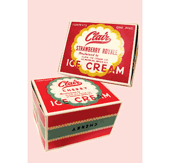 Clair Ice Cream Cartons, Pair (1940s)