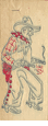 Cowboy Gun Shooter Iron-On (1940s)