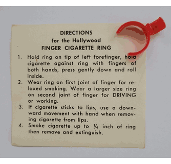 cigarette ring size Hollywood Finger Cigarette Ring (1954) cigarette ring size Hollywood Finger Cigarette Ring (1954)
