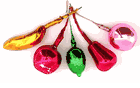 Mercury Glass Fruit Ornaments, Set of 5 (1950s)