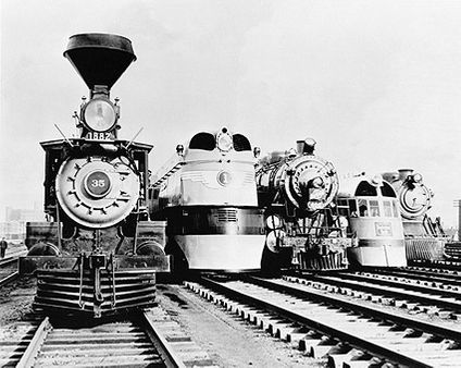 5 Steam & Diesel Train Locomotives 1946 Photo Print