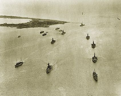 Aerial View of U.S. Navy Atlantic Fleet 1920 WWI Era Photo Print