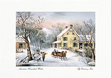 American Homestead Winter - Currier & Ives Personalized Christmas Cards