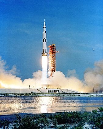 Apollo 11 Saturn V Launch w/ Reflection Photo Print