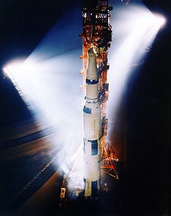 Apollo 13 Saturn V Rocket on Launch Pad Photo Print for Sale