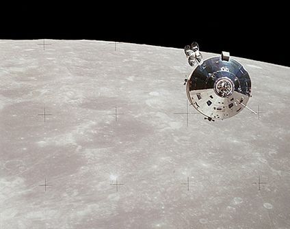 Apollo 15 Command Service Module & Moon Photo Print