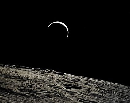 Apollo 15 Earthrise Over Lunar Surface  Photo Print