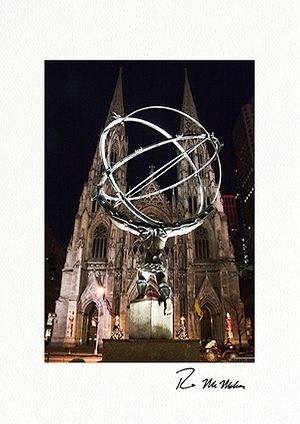 Atlas St. Patrick's Cathedral New York Personalized Christmas Cards